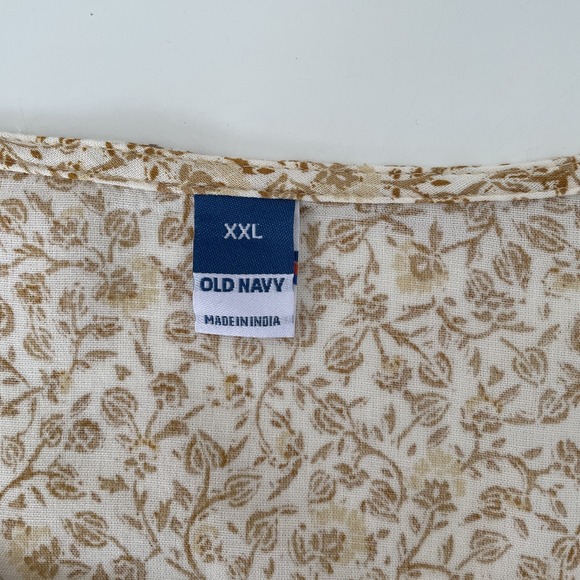NEW Old Navy Yellow Floral Peasant Blouse XXL Boho Western Cottagecore Prairie - Picture 3 of 9